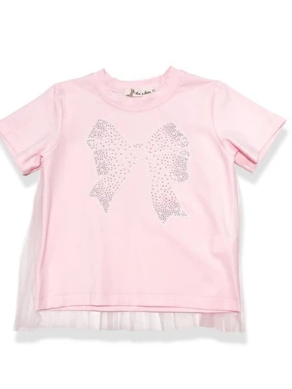 Doe a dear Bow Bling Tee w/ Pleated Chiffon Back Boutique NWT